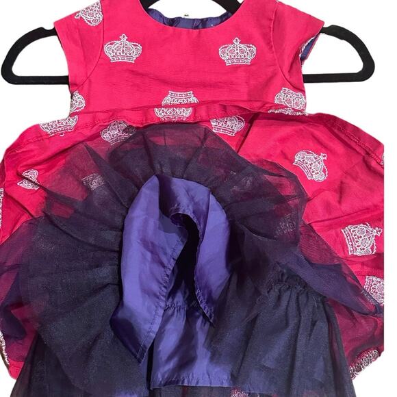 Genuine Kids by OshKosh Girls' Red Dress with Gold Crown Embroidery - Size 3T - Picture 9 of 12